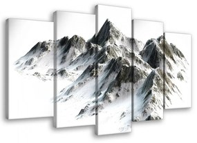 Vászonkép 5 darabos, Havas hegycsúcsok 100x60 cm méretben