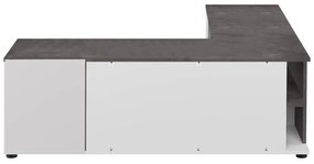 Fehér-szürke TV-állvány beton dekorral 130x46 cm Angle – TemaHome