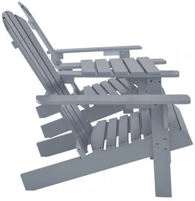 szürke tömör fenyőfa kerti Adirondack székek teázóasztallal