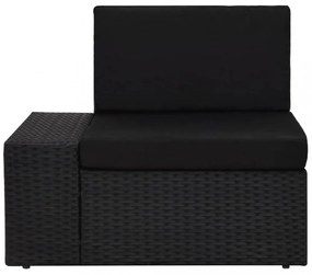 3 részes fekete polyrattan kerti ülőgarnitúra