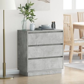 Éjjeli asztal LED világítással Beton szürke 71x34,5x75 cm Mérnöki fa