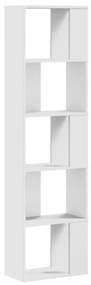 5 szintes fehér szerelt fa könyvespolc 45 x 23,5 x 162,5 cm