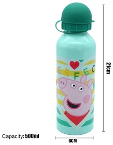 Peppa malac alumínium kulacs zöld 500ml