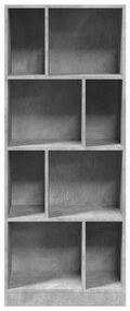 betonszürke szerelt fa könyvespolc 57 x 28,5 x 141 cm