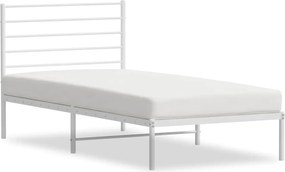 vidaXL fehér fém ágykeret fejtámlával 100x200 cm