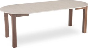 Modern bővíthető étkezőasztal JAMES 103–223 cm travertin dió Nicea