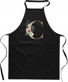 Konyhai Kötény fekete C Betűvel monogram Celina FA_326_cz