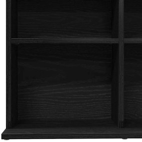 fekete tölgyszínű szerelt fa CD-szekrény 100,5x23x89,5 cm