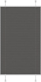 vidaXL pliszírozott redőny fekete 75x150 cm szövetszélesség 74,4 cm
