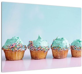 Cupcakes képe (üvegen) (70x50 cm)