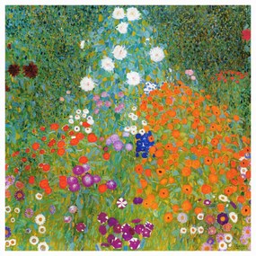 Festmény reprodukció Cottage Garden (Flowers) - Gustav Klimt, (40 x 40 cm)