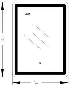 Viva AURA fürdőszoba tükör - érintőkapcsolós - páramenetesítős - órával - LED - ÁLLÓ - 60 x 80 cm
