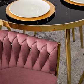 Elegáns Rózsaszín Étkezőszék Arany Lábbal. CAPRI