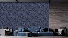 Decoprint Antibes Antibes Flora kék-okkersárga leveles vlies tapéta – AN28273
