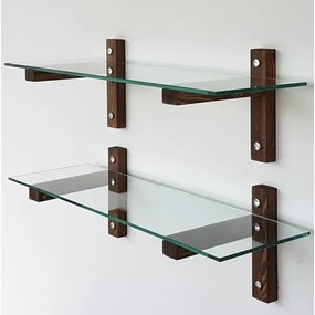 KÉSZLET 2x Fali polc 25x85 cm fenyő/átlátszó