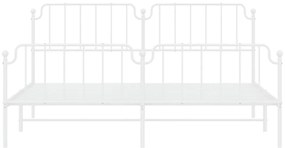 fehér fém ágykeret fej- és lábtámlával 200 x 200 cm