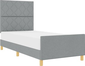 vidaXL Ágykeret fejtámlával Világosszürke 100 x 200 cm szövet
