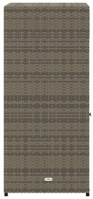 szürke polyrattan kerti tárolószekrény 55 x 55 x 111 cm
