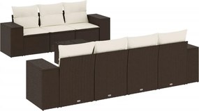 vidaXL 8 részes barna polyrattan kerti ülőgarnitúra párnákkal