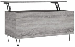 Szürke sonoma színű szerelt fa dohányzóasztal 90x44,5x45 cm