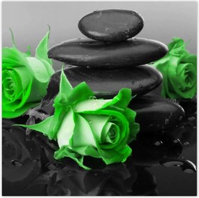 Poszterek 140x140 Zöld rózsavirágok