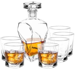 Marco üveg whisky-s pohár készlet és decanter szett 750 ml - 6 pohárral