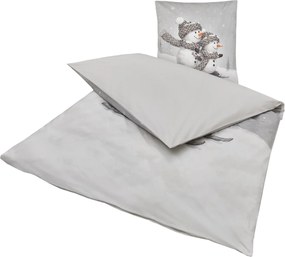 3D ágyneműhuzat Renforcé pamutból FROSTY szürke, 100% pamut Ágyneműhuzat mérete: 80 x 80 cm | 135 x 200 cm