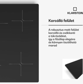 Klarstein PowerGlide indukciós főzőlap | karcálló felület | 4 főzőzóna | 7400 W | 60 cm