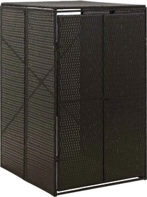 vidaXL fekete polyrattan kerekes kukatároló fészer 70 x 80 x 117 cm