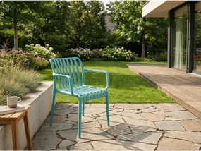 Műanyag TREGO szék karfákkal, kék