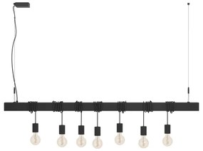Eglo 39938 - Csillár zsinóron TOWNSHEND-B 7xE27/40W/230V fekete