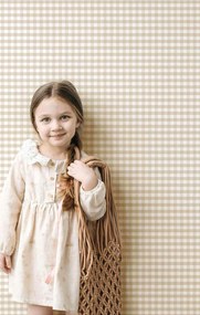Parato Cristiana Masi Momi Picnic bézs-fehér kockás vlies tapéta – 4483