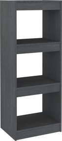 vidaXL szürke tömör fenyőfa könyvszekrény/térelválasztó 40x30x103,5 cm