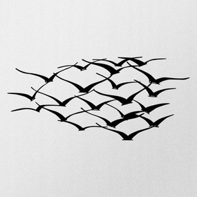 Fém faldekoráció Madárcsorda fekete