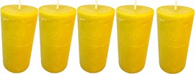 5 X Dekorációs Gyertya öntött természetes méhviasz Henger 13 cm 5x 360g
