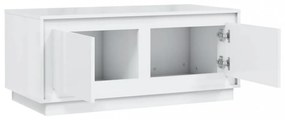 magasfényű fehér szerelt fa dohányzóasztal 102 x 50 x 44 cm
