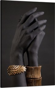 Vászonkép Fekete kezek Arany díszek Művészet 50x80 cm
