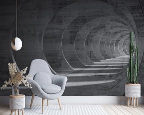 Gario Fotótapéta Szürke alagút Anyag: Vlies, Méretek: 350 x 245 cm
