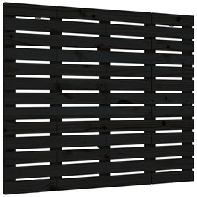 fekete tömör fenyőfa fali fejtámla 106 x 3 x 91,5 cm