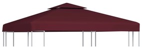 bordó kétszintes pavilon tetőponyva 310 g/m², 3 x 3 m