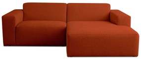 Téglavörös buklé sarokkanapé (jobb oldali) Roxy – Scandic