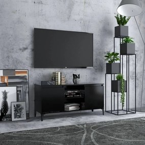 Fekete tv-szekrény fémlábakkal 103,5 x 35 x 50 cm