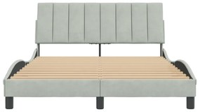 világosszürke bársony ágykeret matrac nélkül Hanko 140x200 cm