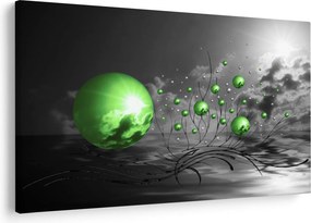 Zöld absztrakt gömbök képe (90x60 cm)
