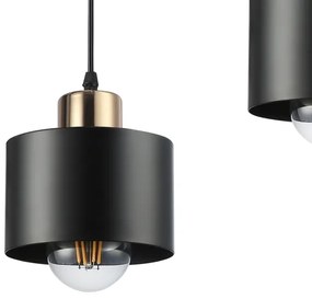 Csillár zsinóron 3xE27/35W/230V fekete/arany