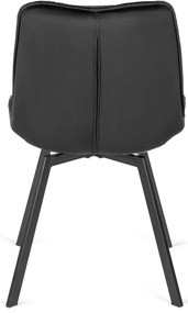 Bézs Bársony Forgó Étkezőszék Fekete Színben. MARCO