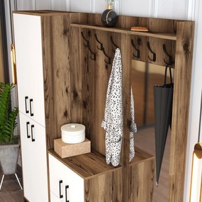 Előszobafal Berlin ABC - Walnut, White