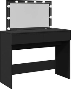 vidaXL fekete LED-es fésülködőasztal 100 x 40 x 120 cm