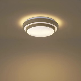 Modern mennyezeti lámpa taupe fehérrel 34 cm IP44 - Walden