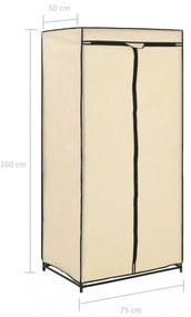 2 db krémszínű ruhásszekrény 75 x 50 x 160 cm